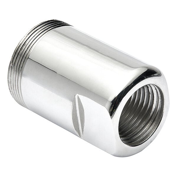 A silver metal Fisher 3/8" female x swivel male adapter with a thread.