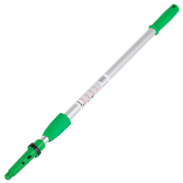 A green and silver Unger EZ120 telescopic pole with a white handle.