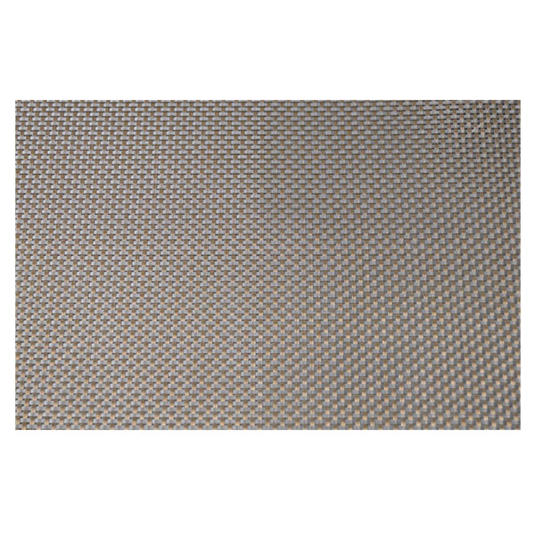 A Snap Drape Cairo bronze PVC placemat with a woven pattern of beige and gray clouds.