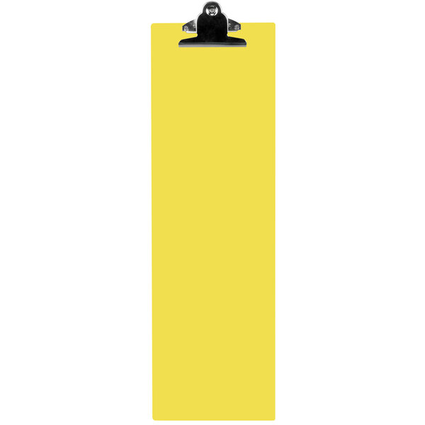 A black rectangular Menu Solutions clipboard with a yellow clip.