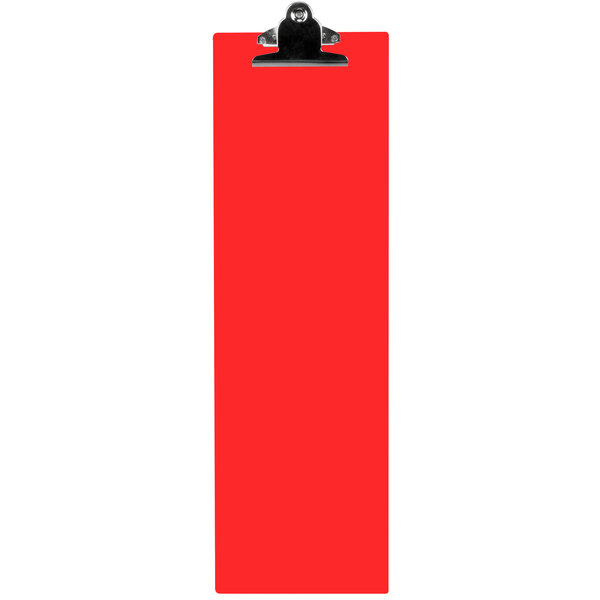 A black and red rectangular Menu Solutions clipboard with a red clip.