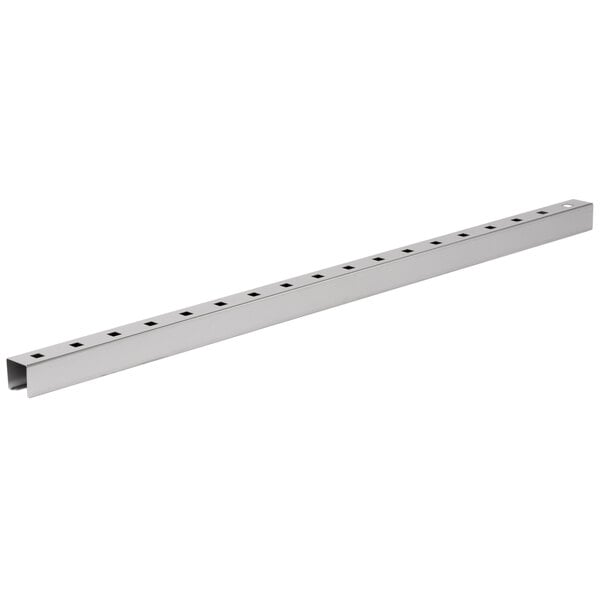 A long metal rectangular bar with holes.
