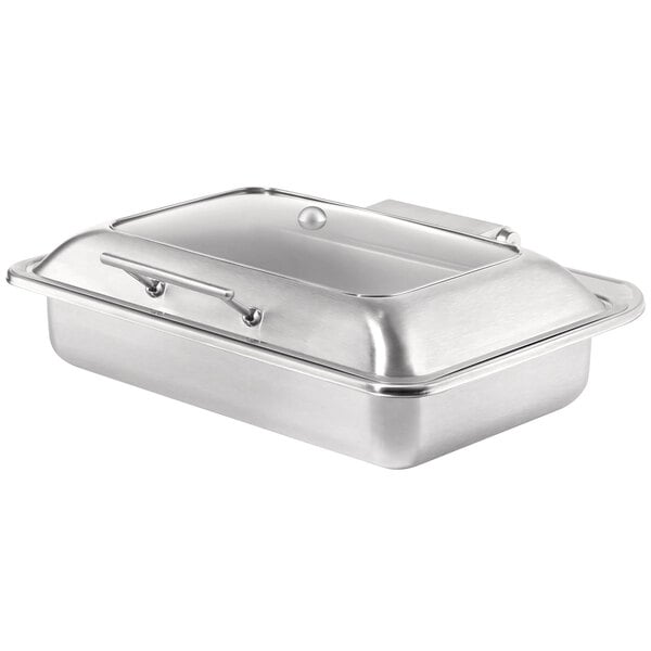 A Rosseto stainless steel chafer with a lid.