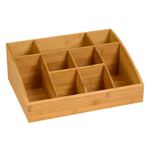 A Rosseto bamboo box with six square compartments in a grid.