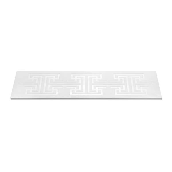 A white rectangular Rosseto melamine riser shelf with a pattern.