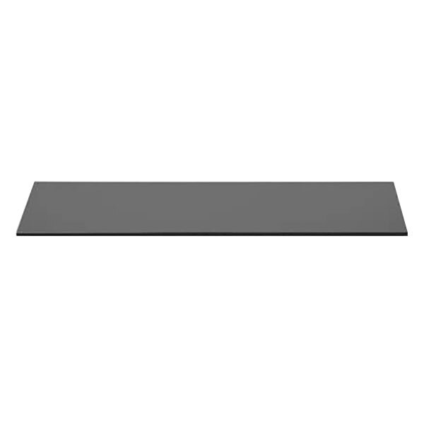 A black rectangular shelf with black edges.