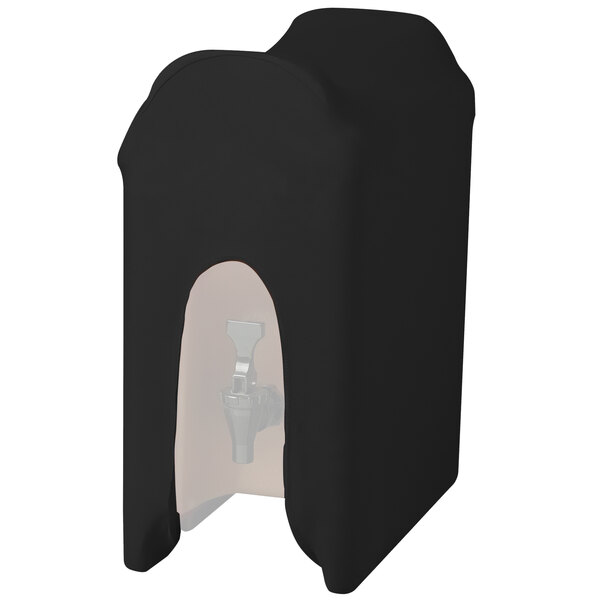 A black Snap Drape Contour cover on a beverage dispenser.