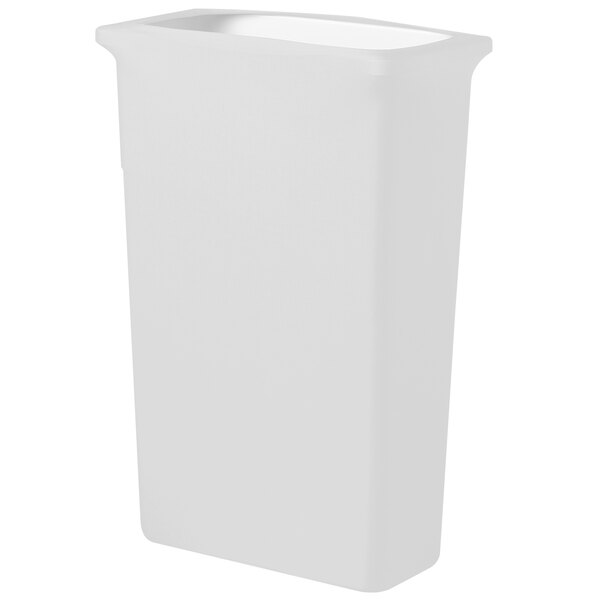A white spandex rectangular cover on a white rectangle container.