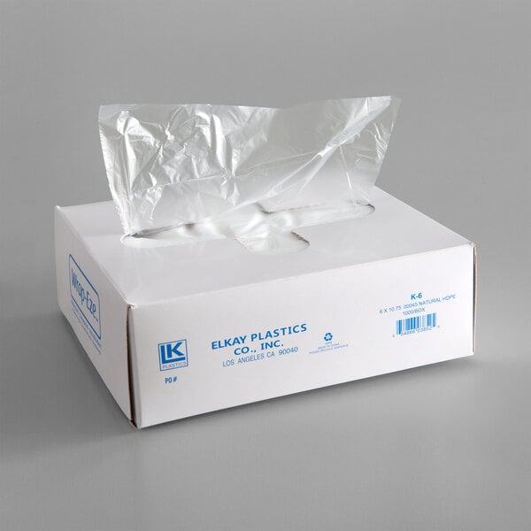 A white box with a clear plastic bag of LK Packaging Deli Wrap and Bakery Wrap.