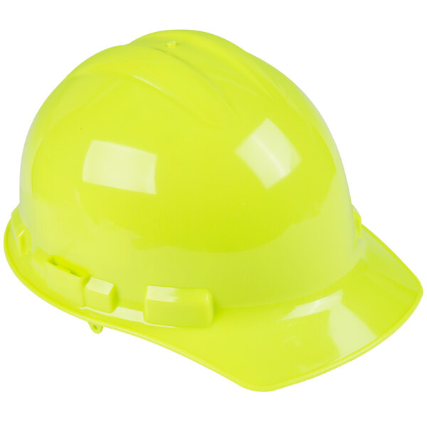 A yellow hard hat on a white background.