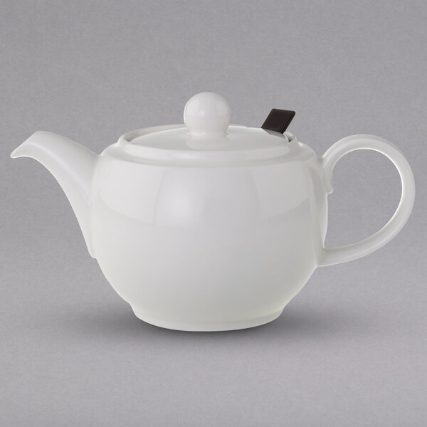 A white Villeroy & Boch teapot with a lid