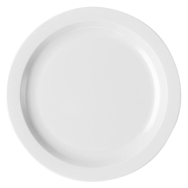 A white plate with a white border.