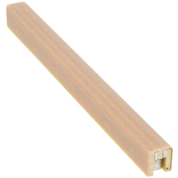 A piece of wood with a yellow edge.