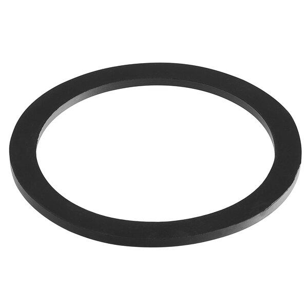 A black rubber gasket with a hole in the center.