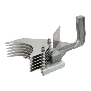 A metal pusher with a metal handle for a Nemco Tomato Slicer.