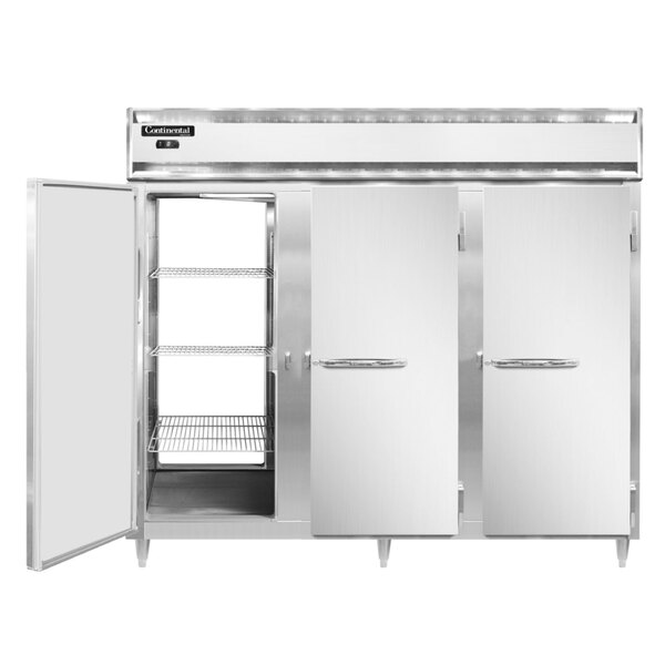 A Continental pass-through freezer with two white doors.
