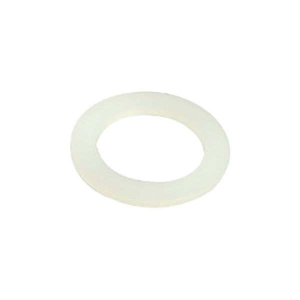 A white round gasket with a hole in the middle