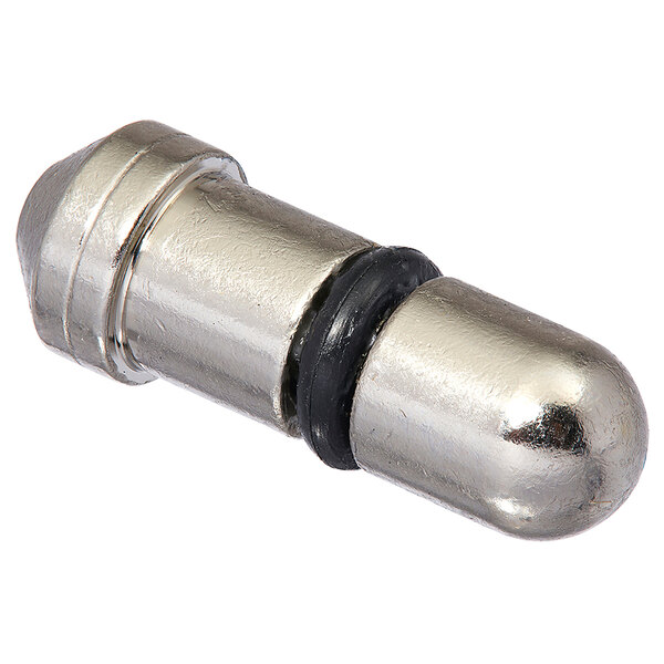 A silver metal Fisher lift pin with a black rubber cap.