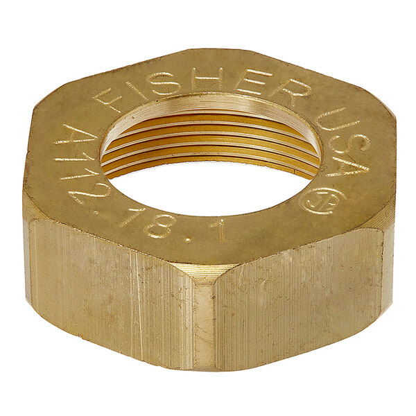 A Fisher brass nut with the number 1 on it.