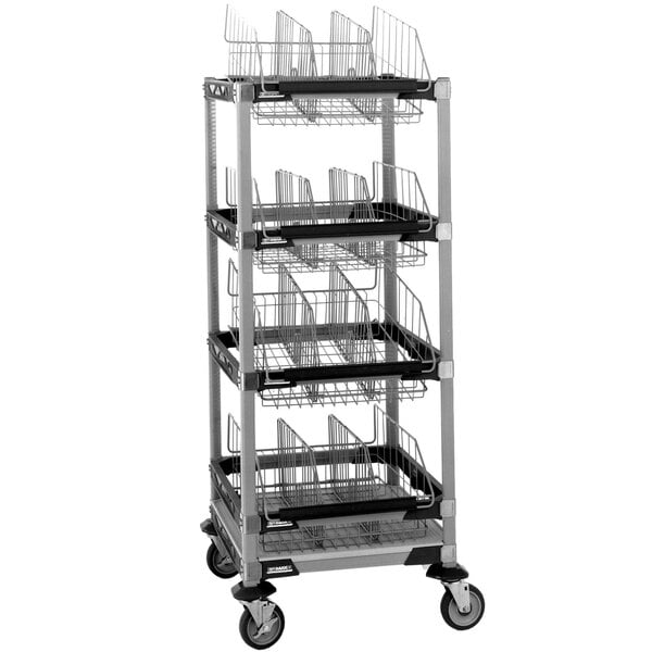 A MetroMax i cart with 4 wire baskets on it.