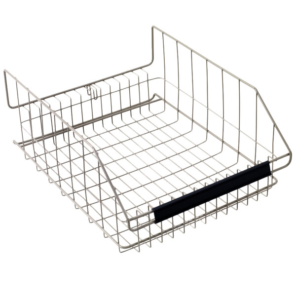 A MetroMax wire basket with a black handle.