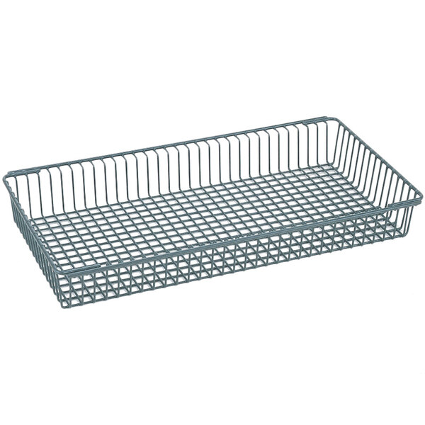 A MetroMax i wire basket with a long handle.