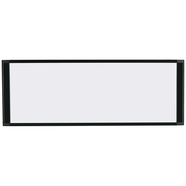 A MasterVision whiteboard with a black aluminum frame.