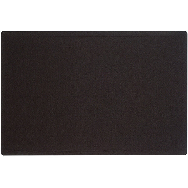 A black rectangular fabric bulletin board with no frame.