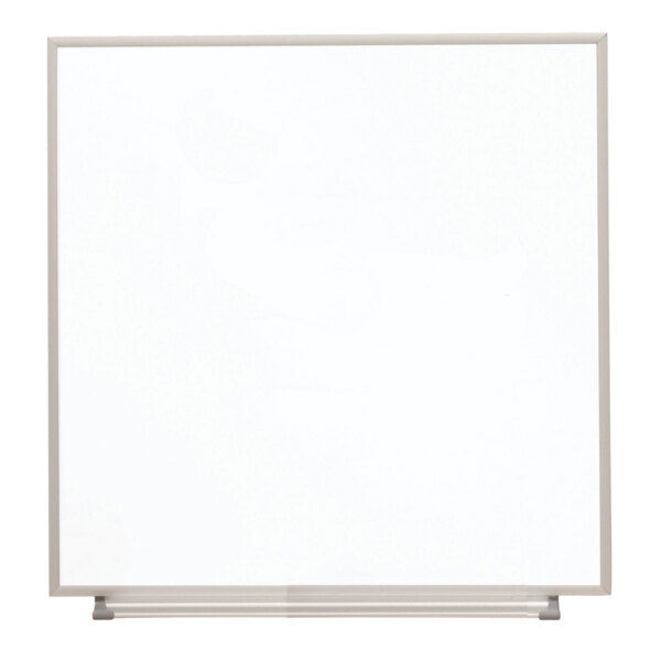 A Quartet Matrix whiteboard with a metal frame.