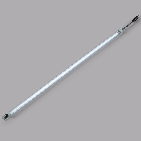 An Avantco LED lamp with a long white tube and a metal handle.