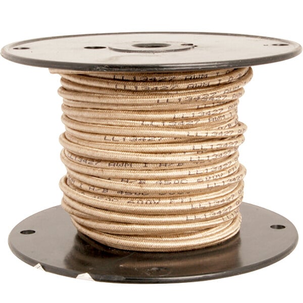 A coil of tan FMP 12 gauge high temperature electrical wire.