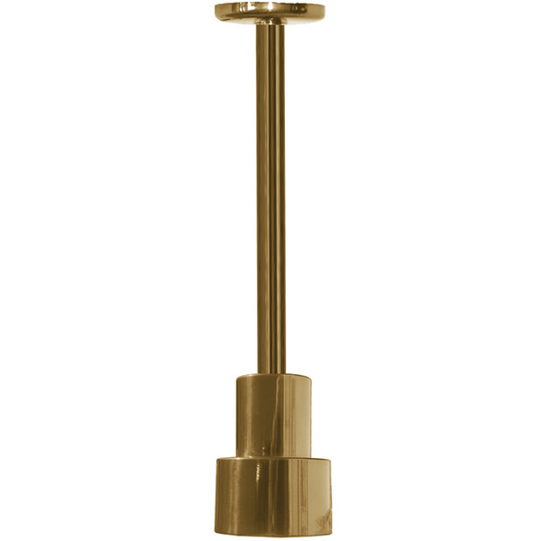 A brass Hanson Heat Lamps ceiling mount heat lamp tube.