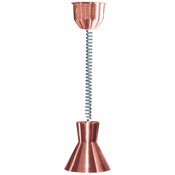 A Hanson bright copper heat lamp with a spiral cable.