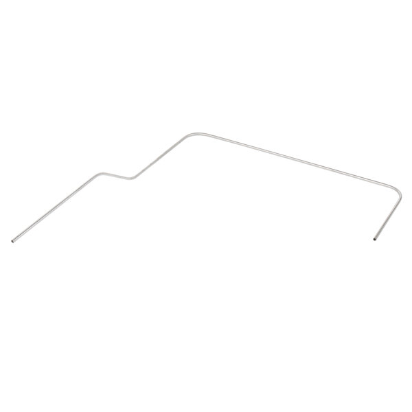 A long curved metal rod with a long thin metal wire and a small hook on it.