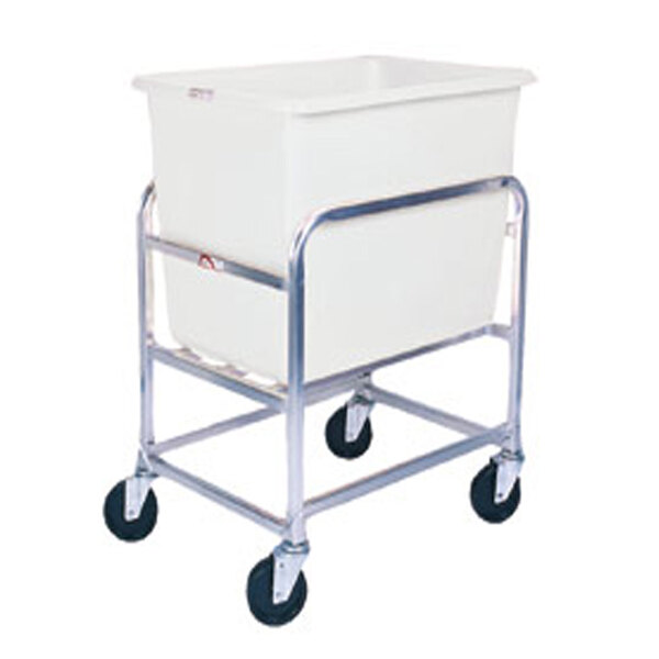 A Winholt aluminum bulk mover with a white plastic tub on a metal frame.