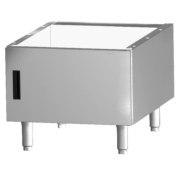 A stainless steel cabinet for a Garland G30 charbroiler.