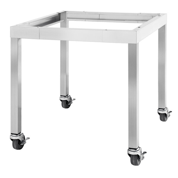 A Garland mobile stainless steel equipment stand with casters.
