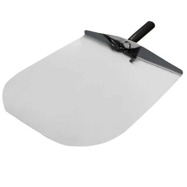 A white plastic Merrychef oven paddle with a black handle.
