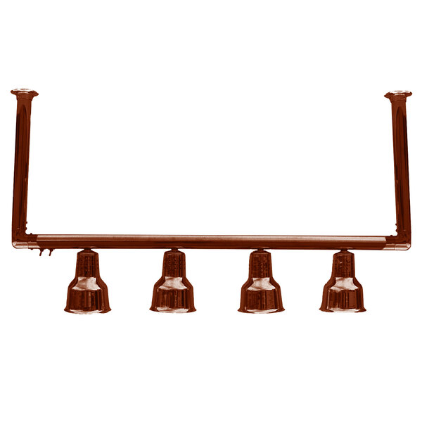 A brown Hanson Heat Lamps ceiling mount with four lights.