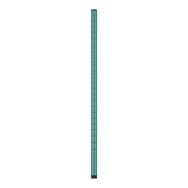 A long metal pole with a green epoxy finish.