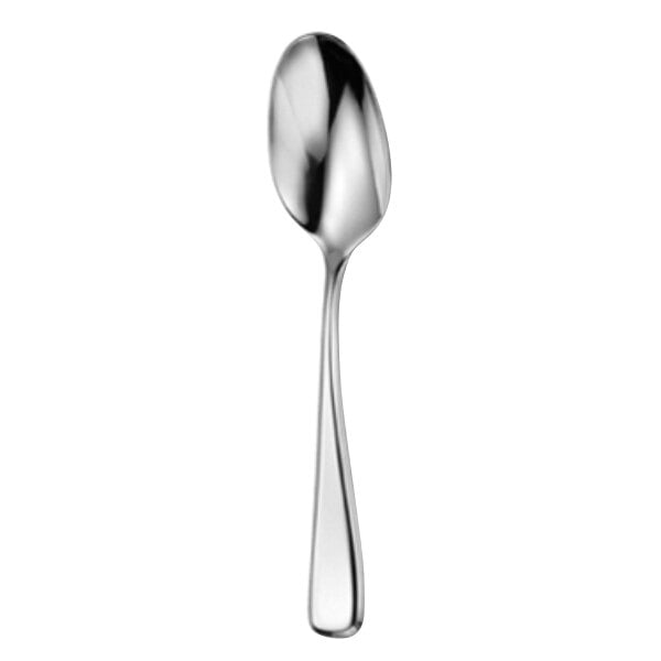 A Oneida Perimeter stainless steel teaspoon with a silver handle.