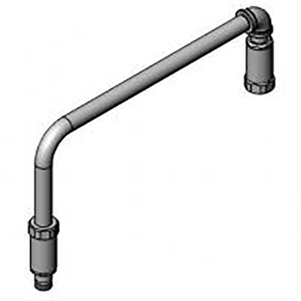 A grey metal pipe with a swivel arm.