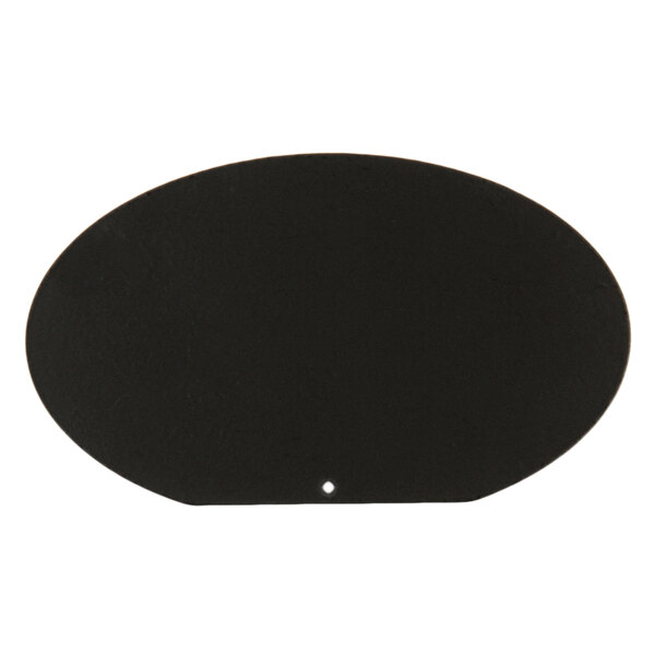 A black oval Tablecraft chalkboard label with a white dot.