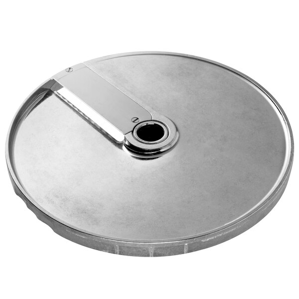 A Sammic FC-10D 3/8" slicing disc, a circular metal object with a hole in the center.
