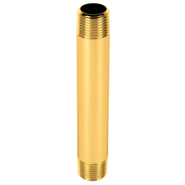 A gold T&S brass nipple with a black end.