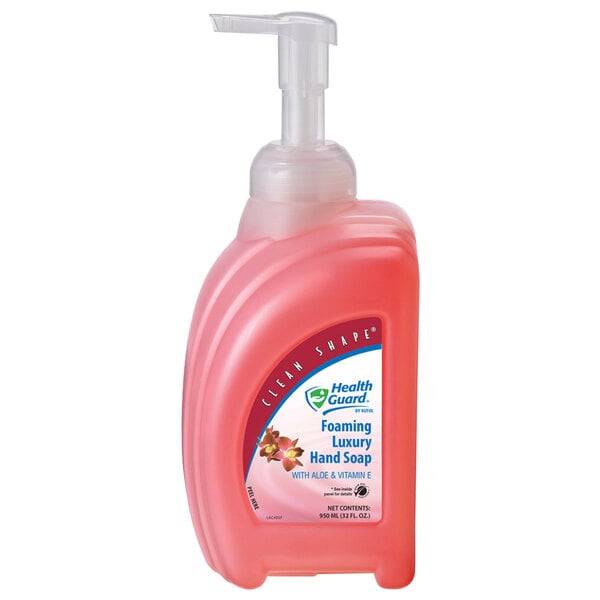 A green Kutol Health Guard foaming hand soap bottle with a pump.