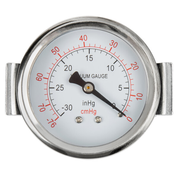 A VacPak-It vacuum gauge with a white and red dial.