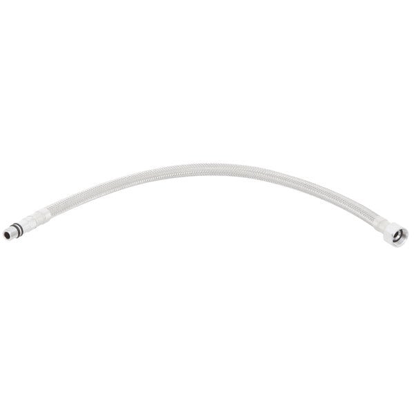 A white flexible hose with white connectors.