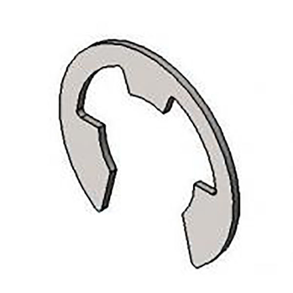 A metal circular snap ring with a hole in it.