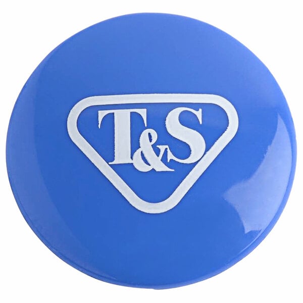 A blue triangle with white letters that spell out "T & S"